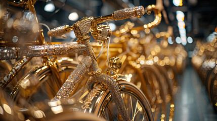 rusty bicycle,
A bunch of bikes that are gold in color  - Powered by Adobe