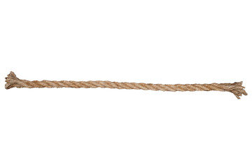 Single brown rope string isolated transparent