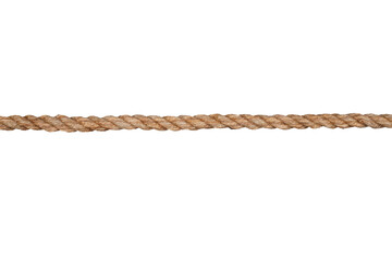 Single brown rope string isolated transparent