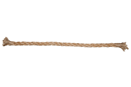 Single brown rope string isolated transparent