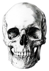 Obraz premium PNG Skull drawing sketch white background.