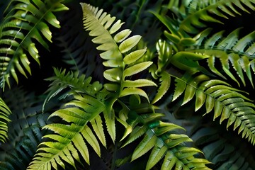 fern leaves HD 8K wallpaper Stock Photographic Image Generative AI