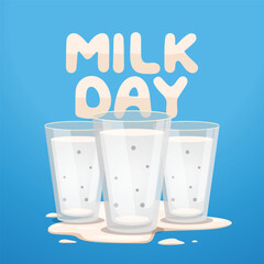 National Milk Day vector design template good for celebration usage. milk vector illustration. vector eps 10. flat design.
