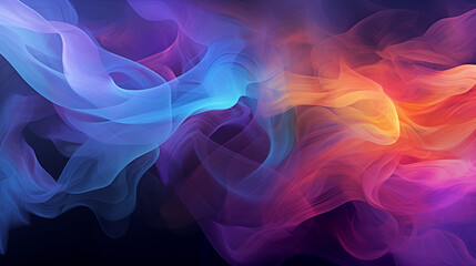 Vibrant Whispers: Illustration of Colorful Smoke Dance