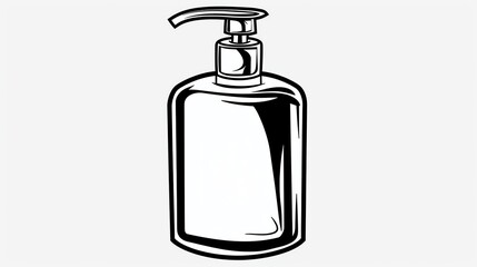 A Soap dispenser black line black and white clipart isolate white background,
