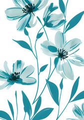 seamless floral pattern. Generative AI