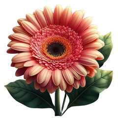 Gerbera daisy flower png isolated on transparent background