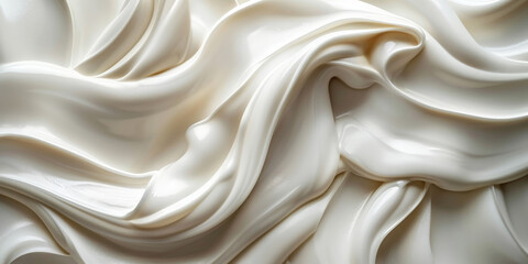 white abstract background, white cream swirl , white smooth cream background. banner	
