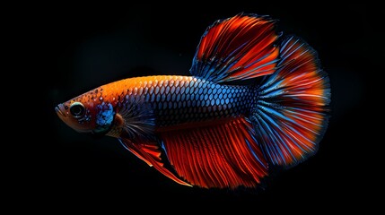 Fototapeta premium Digital technology crystal glitter color fish illustration poster web page PPT background
