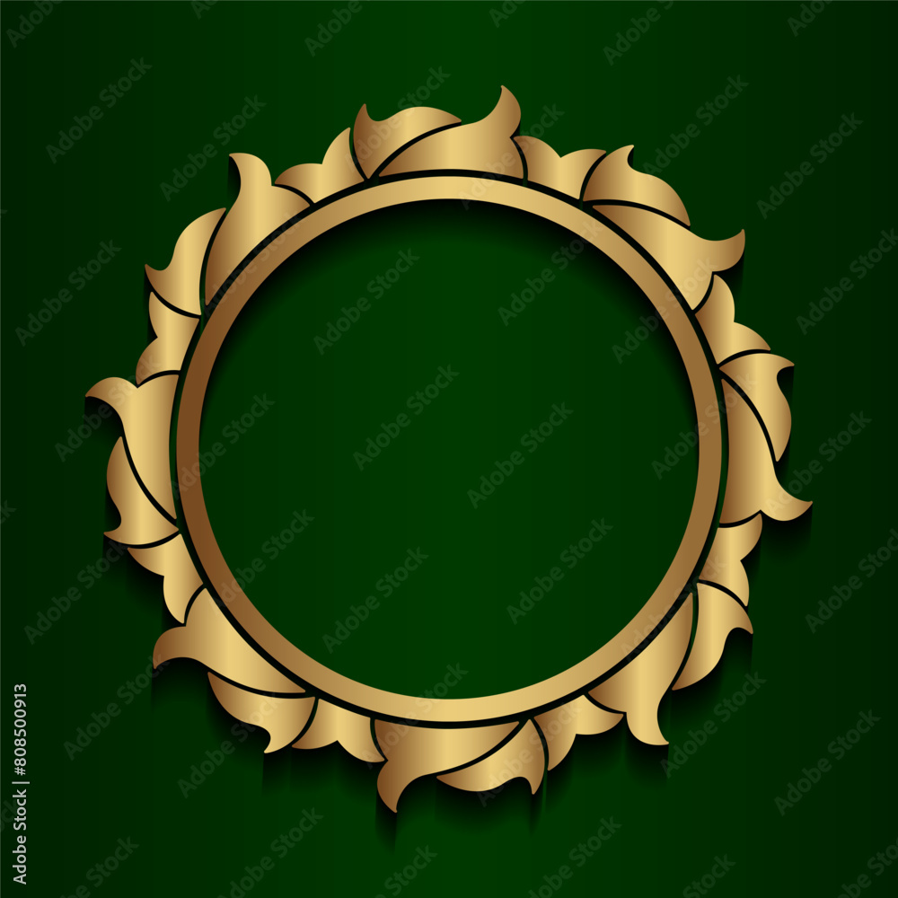 Wall mural ornamental round frame design, for logo and text