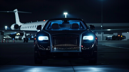 Business class service at the airport. Business class transfer. Airport shuttle