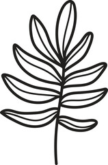 A leafy plant with a black outline