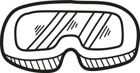 A pair of goggles with a black frame