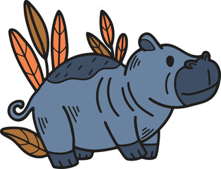 A cute cartoon animal with a big smile on its face