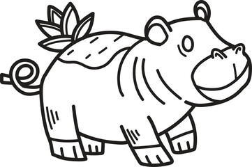 A cute cartoon animal with a big smile on its face