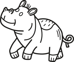 A cute cartoon animal with a big smile on its face