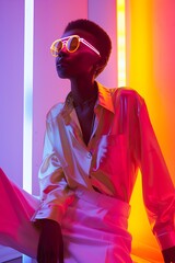 Neon Lighting's Dramatic Impact on Fashion: A High-Definition Photoshoot
