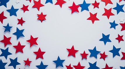 Obraz premium top view red blue white america stars