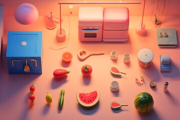 Stunning 3D Objects in a Soft Flat Lay Photography Composition