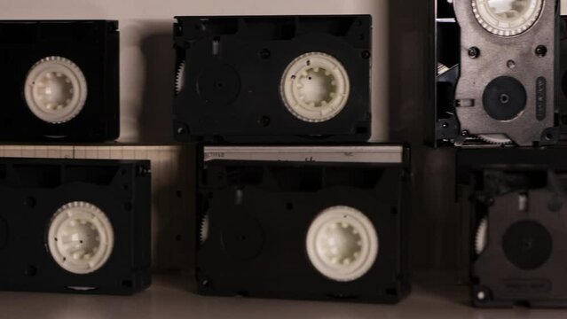 Collection of Mini DV Cassette Tapes Panning