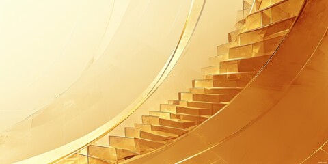 Golden Symmetrical Abstract Stairs