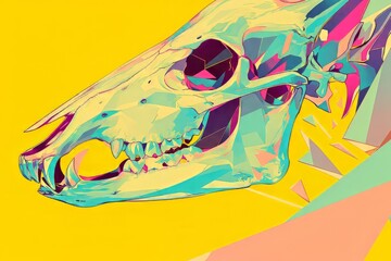 Skull Animal Abstract Prism Background