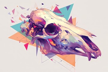 Skull Animal Abstract Triangle Background