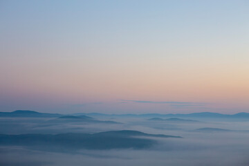 mountains in fog cloud, Kastamonu