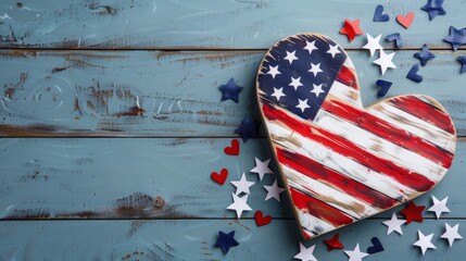 Obraz premium top view i love america sign