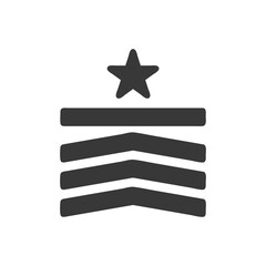 Badge icon solid grey military illustration