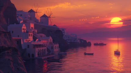 Santorini Evening Glow, Greece