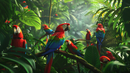 Tropical Canopy Parrots