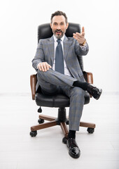 successful business man in office. office manager boss isolated on white. business boss in suit....