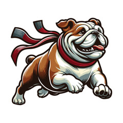 Obraz premium bulldog running vector illustration