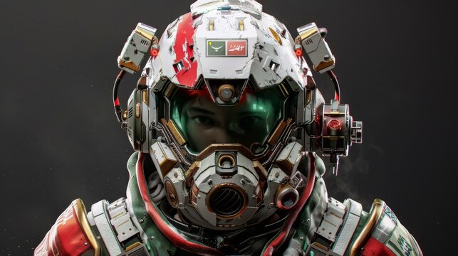 Scifi hero with bdd tech battles in a futuristic realm, Ai Generated