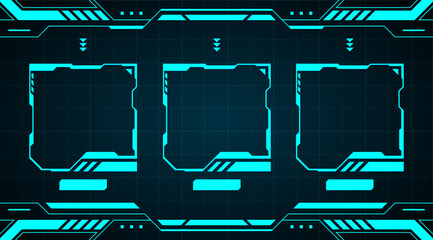 Game ui abstract interface frame hud technology vector design for digital business.
