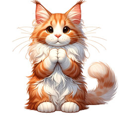 Orange Maine coon cat