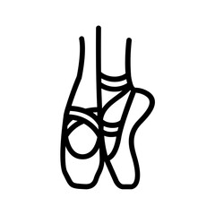Vector black line icon for Dancing feet