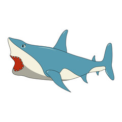 Marine Life Illustration with Cartoon Design. Underwater Life on White Background