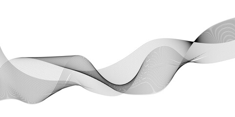 Technology and business wave lines on transparent background. Frequency sound wave, twisted curve lines with blend effect.