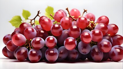 AI-generated image of red grapes on a white background