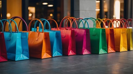 vibrant shopping bags