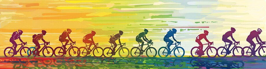 Obraz premium Gruppe Radrennfahrer, made by AI