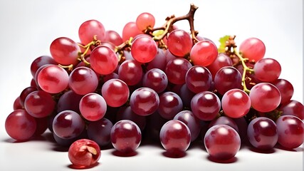AI-generated image of red grapes on a white background