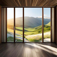 window, sky, frame, open, home, view, door, landscape	
