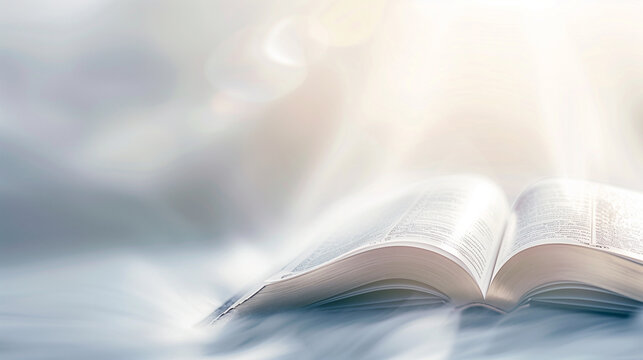 A book is open to a page with a white background
