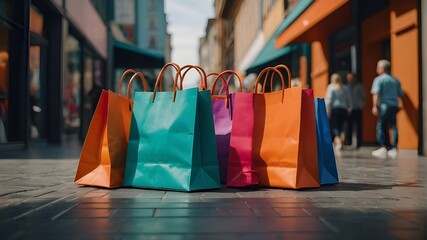 vibrant shopping bags
