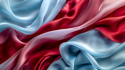 Flowing Silk Wave in Candy Red and Blue