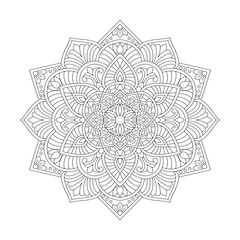 Fototapeta premium Ornamental Mandala Coloring Book Page for kdp Book Interior