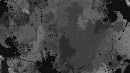 Black and gray grunge background with scattered elements and dark tones in a vector illustration.